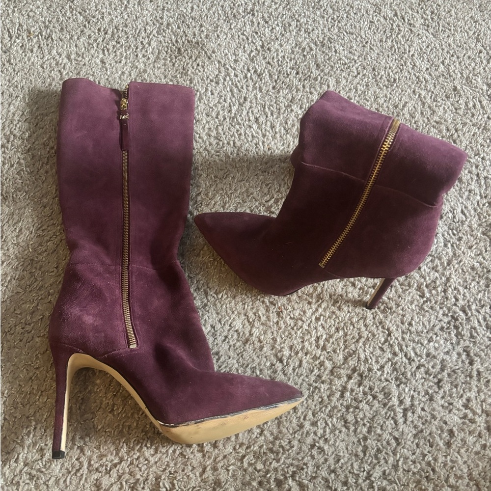 Michael Kors Plum Heeled Boots